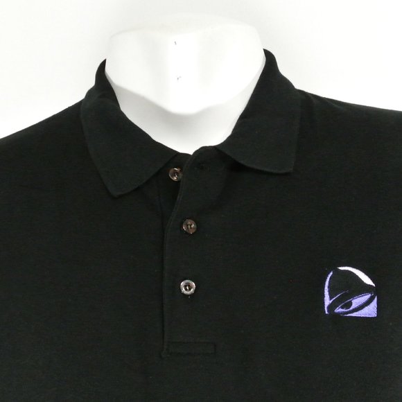 TACO BELL Black Polo Shirt Employee Uniform NEW Size L Large - Picture 7 of 10
